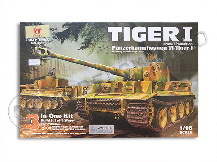 Радиоуправляемый танк Taigen German Tiger I "Тигр" 3-in-1 1:16 KIT - фото 1