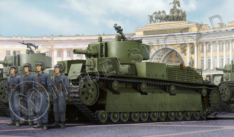 Склеиваемая пластиковая модель Советский Средний танк Т-28Э (с доп. бронированием). Масштаб 1:35 - фото 1