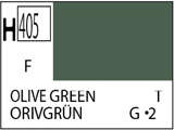 Краска водоразбавляемая художественная MR.HOBBY OLIVE GREEN (Матовая) 10мл. - фото 1