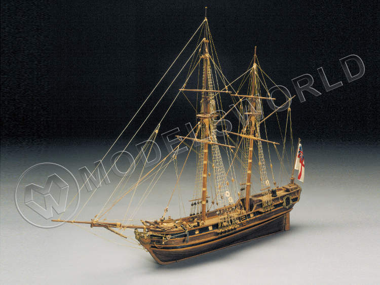 Набор для постройки модели корабля RACE HORSE английский бомбардирский корабль 1754 г. Масштаб 1:47 - фото 1