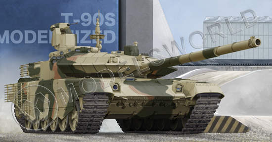 Склеиваемая пластиковая модель российский основной танк Т-90МС Тагил. Масштаб 1:35 - фото 1