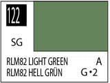 Краска на растворителе художественная MR.HOBBY С122 RLM82 LIGHT GREEN (Полу-глянцевая) 10мл. - фото 1
