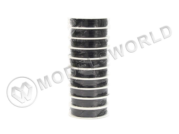 Нить-резинка круглая без оплетки 0,8 мм, 10 м (черный) - фото 1
