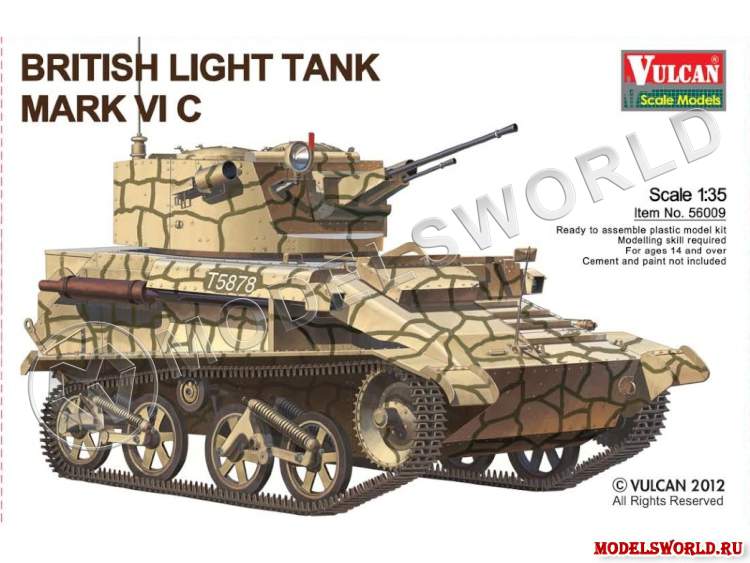 Склеиваемая пластиковая модель танка British Light Tank MK.VI C. Масштаб 1:35 - фото 1