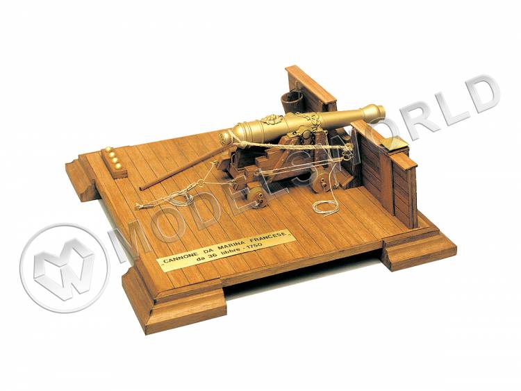 Набор для постройки модели FRENCH NAVAL GUN Французская пушка образца 1750 года. Масштаб 1:17 - фото 1