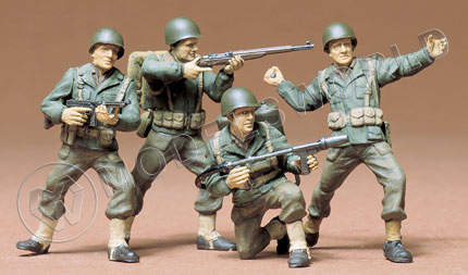 Фигуры Американские пехотинцы в атаке. Масштаб 1:35 - фото 1
