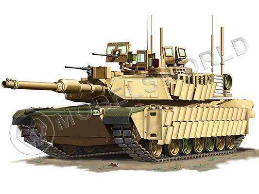 Склеиваемая пластиковая модель U.S. Main Battle Tank M1A2 SEP TUSK II Abrams. Масштаб 1:72 - фото 1