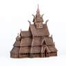 Набор для постройки модели Норвежская каркасная церковь. Масштаб 1:87