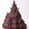 Набор для постройки модели Норвежская каркасная церковь. Масштаб 1:87