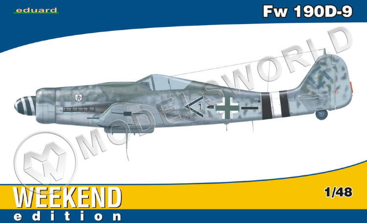 Склеиваемая пластиковая модель самолета Fw 190D-9. Масштаб 1:48 - фото 1