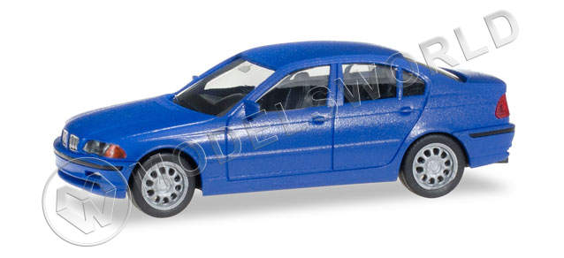 Модель автомобиля BMW 3er™ Limousine E46, синий. H0 1:87 - фото 1