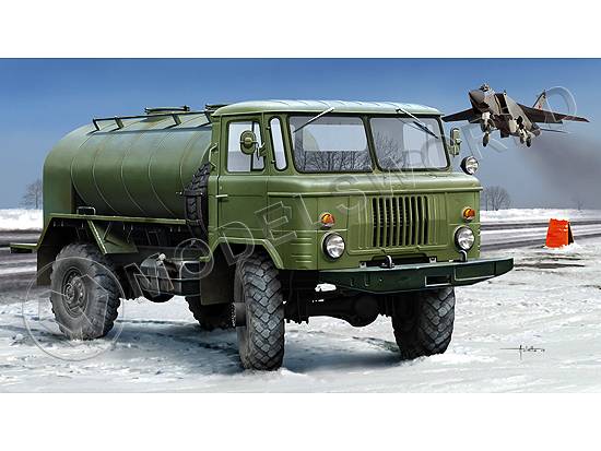 Склеиваемая пластиковая модель советский грузовик Г@З-66, аэродромный заправщик. Масштаб 1:35 - фото 1