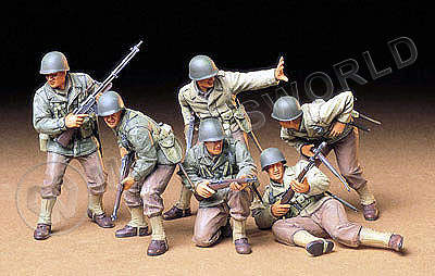 Фигуры Американские пехотинцы (6 фигур). Масштаб 1:35 - фото 1