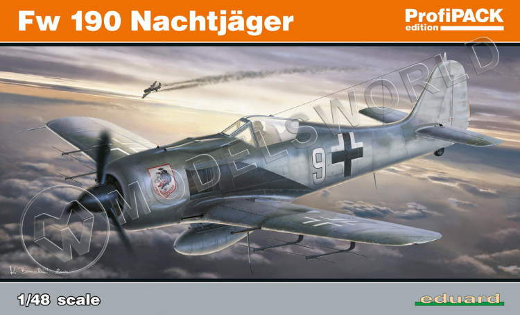 Склеиваемая пластиковая модель самолета Fw 190A Nachtjäger. ProfiPACK. Масштаб 1:48 - фото 1