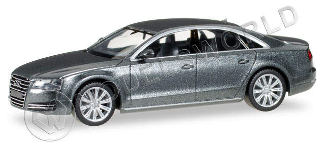 Модель автомобиля Audi A8 Limousine, серый металлик. H0 1:87 - фото 1