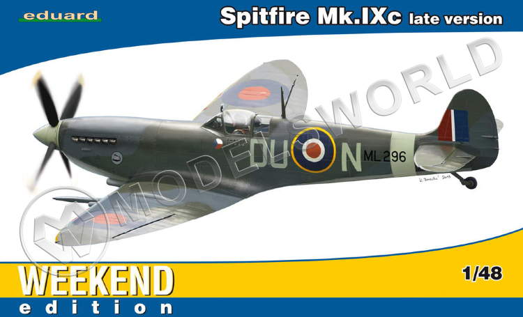 Склеиваемая пластиковая модель самолета Spitfire Mk. IXc late version. Масштаб 1:48 - фото 1