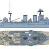 Склеиваемая пластиковая модель корабля Английский крейсер Hood  и миноносец  Е class. Масштаб 1:700