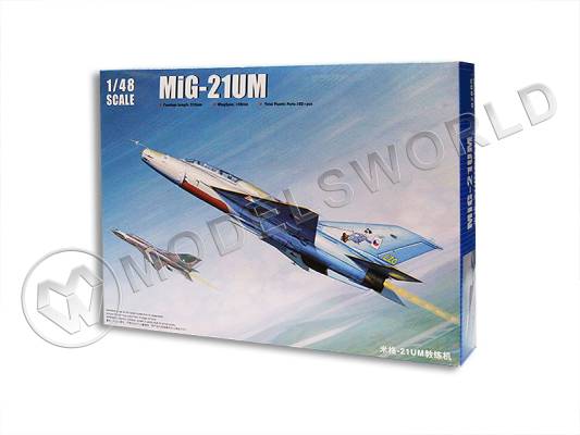 Склеиваемая пластиковая модель самолет  MiG-21UM Fighter. Масштаб 1:48