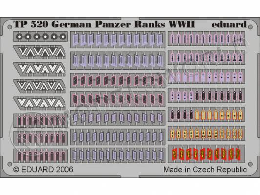 Фототравление Знаки отличия Немецких танковых войск, II МВ. Масштаб 1:35