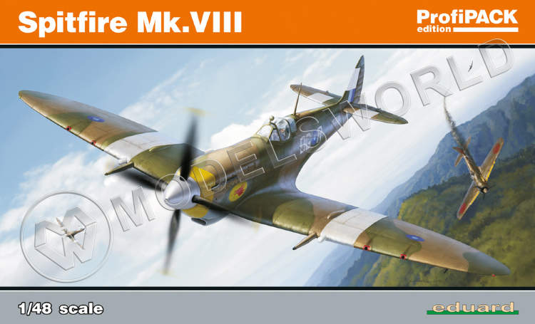 Склеиваемая пластиковая модель самолета Spitfire Mk.VIII. ProfiPACK. Масштаб 1:48 - фото 1
