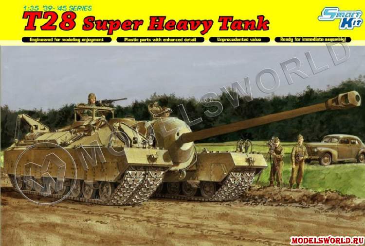Склеиваемая пластиковая модель Американский сверхтяжёлый танк T28, 1:35. - фото 1