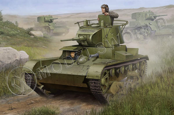 Склеиваемая пластиковая модель  Советский танк Т-26 (1938г). Масштаб 1:35 - фото 1
