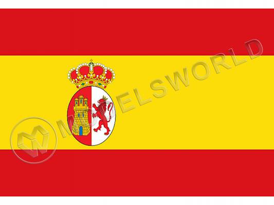 Флаг испанских военных судов (1785-1873). Размер 45х28 мм