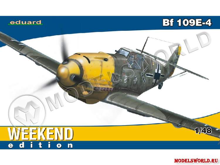 Склеиваемая пластиковая модель самолета Bf 109E-4. Масштаб 1:48 - фото 1