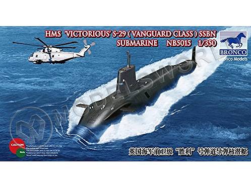 Склеиваемая пластиковая модель HMS "Victorius" S-29 (Vanguard Class) SSBN Submarine. Масштаб 1:350 - фото 1
