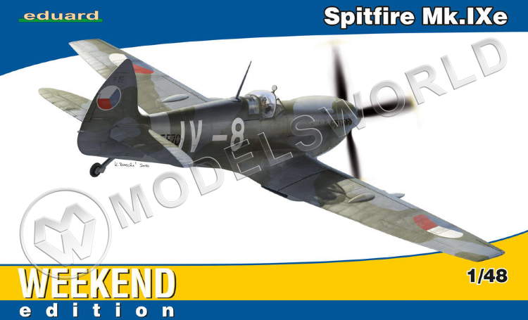 Склеиваемая пластиковая модель самолета Spitfire Mk. IXe. Масштаб 1:48 - фото 1