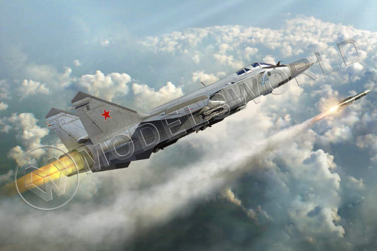 Склеиваемая пластиковая модель Российский МиГ-31 Foxhound. Масштаб 1:48 - фото 1