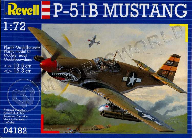 Склеиваемая пластиковая модель самолета P-51 Mustang. Масштаб 1:72 - фото 1