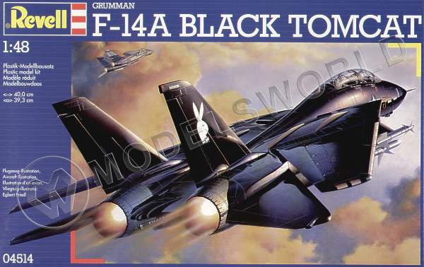 Склеиваемая пластиковая модель самолета F-14A black tomcat. Масштаб 1:48 - фото 1