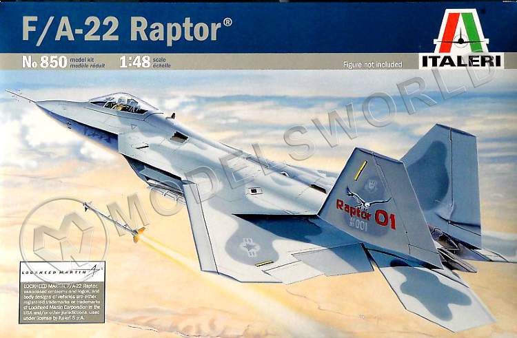 Склеиваемая пластиковая модель самолета F/A-22 Raptor. Масштаб 1:48 - фото 1