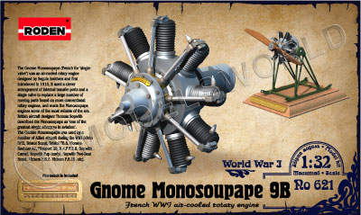 Склеиваемая пластиковая модель Gnome Monosoupape 100 h.p. Масштаб 1:32 - фото 1