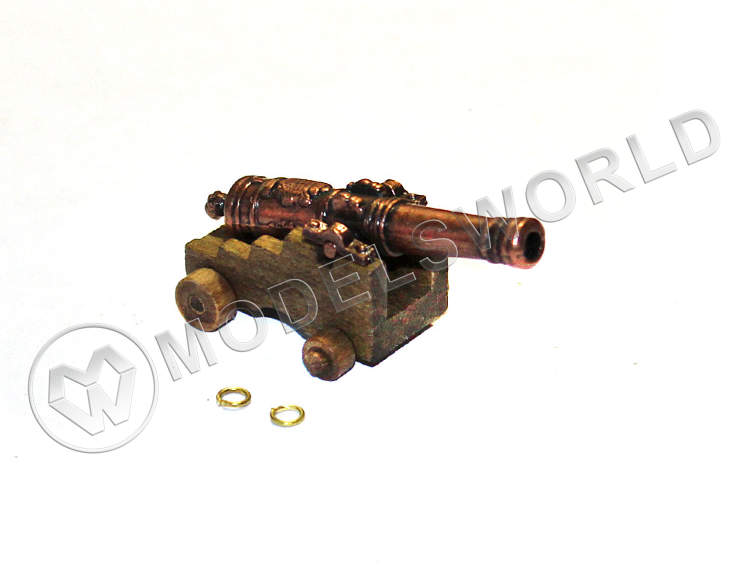 Пушка с декоративным узором на станке, под бронзу, 40 мм, 2 шт - фото 1