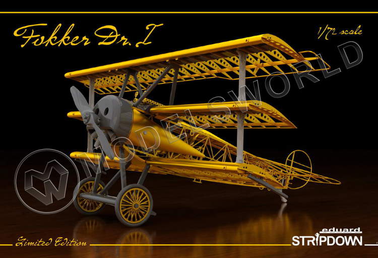 Склеиваемая пластиковая модель Fokker Dr. I Stripdown. Масштаб 1:72 - фото 1