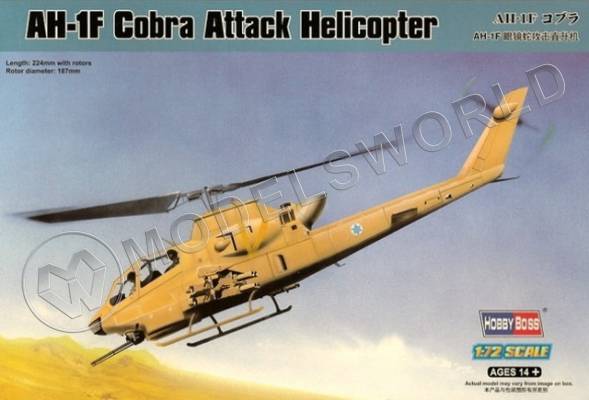 Склеиваемая пластиковая модель Вертолет AH-1F Cobra Attack Helicopter. Масштаб 1:72