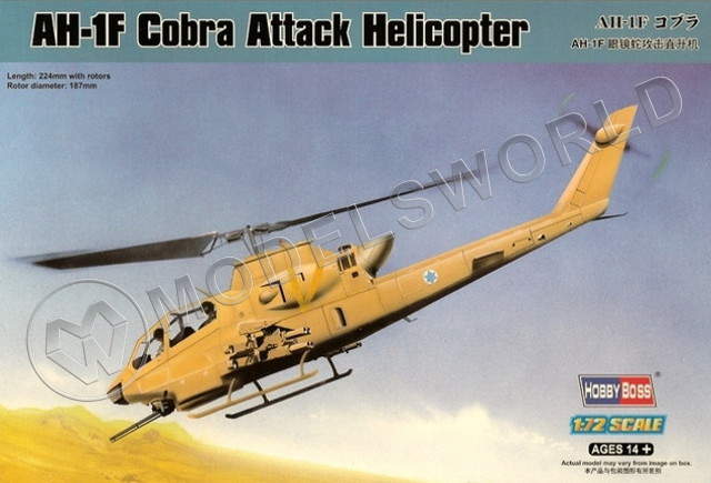 Склеиваемая пластиковая модель Вертолет AH-1F Cobra Attack Helicopter. Масштаб 1:72 - фото 1
