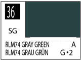 Краска на растворителе художественная MR.HOBBY С36 RLM74 GRAY GREEN (Полу-глянцевая) 10мл. - фото 1