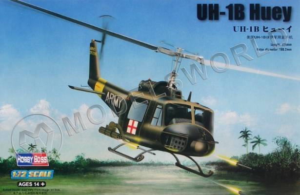 Склеиваемая пластиковая модель Вертолет UH-1B Huey. Масштаб 1:72