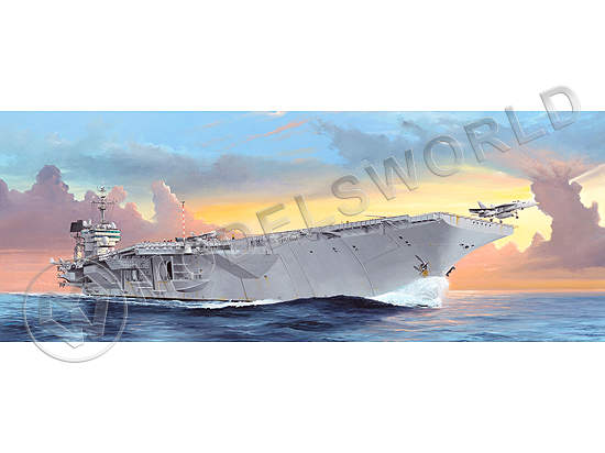 Склеиваемая пластиковая модель корабля USS Kitty Hawk CV-63. Масштаб 1:350 - фото 1