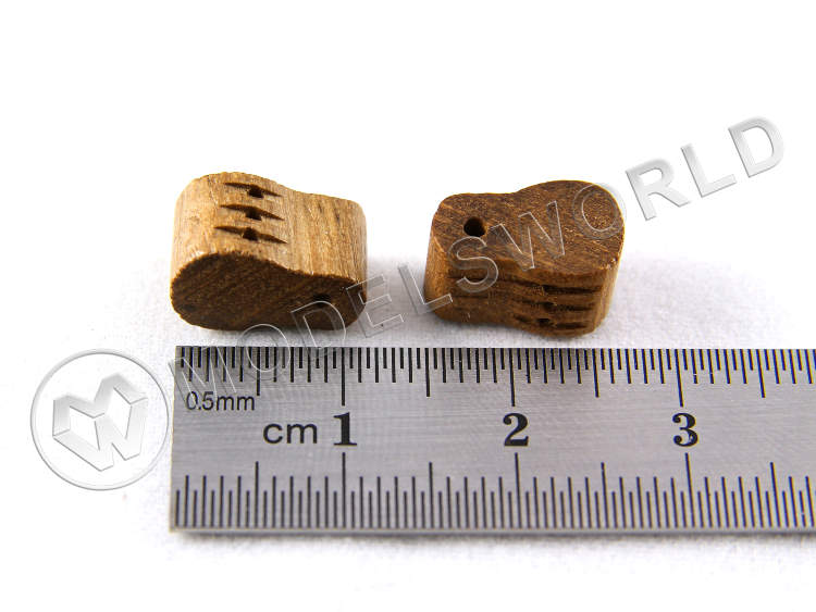 Комель-блок трехшкивный, орех, 8 мм. 1 шт. - фото 1