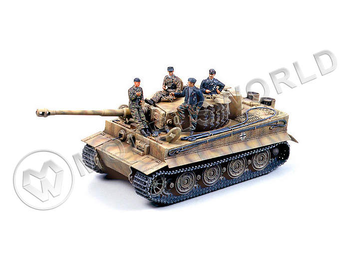 Склеиваемая пластиковая модель Немецкий танк Tiger I (поздняя версия) с 8 фигурами. Масштаб 1:35 - фото 1