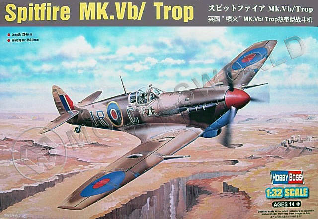 Склеиваемая пластиковая модель самолета Spitfire MK.Vb/ Trop. Масштаб 1:32 - фото 1