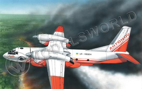 Склеиваемая пластиковая модель Пожарный самолет Ан-32П. Масштаб 1:288 - фото 1