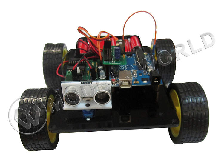 Конструктор - робот 4-х моторный с ультразвуковым датчиком-дальномером. - фото 1