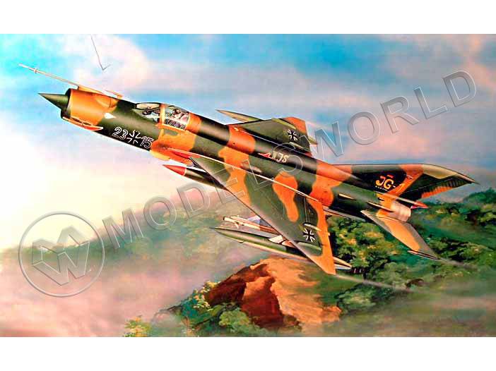 Склеиваемая пластиковая модель самолета MiG-21MF Fishbed J. Масштаб 1:32 - фото 1