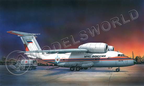 Склеиваемая пластиковая модель Многоцелевой самолет АН-74. Масштаб 1:288 - фото 1
