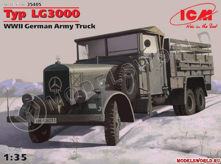 Склеиваемая пластиковая модель Германский армейский грузовик ІІ МВ, Typ LG3000. Масштаб 1:35 - фото 1